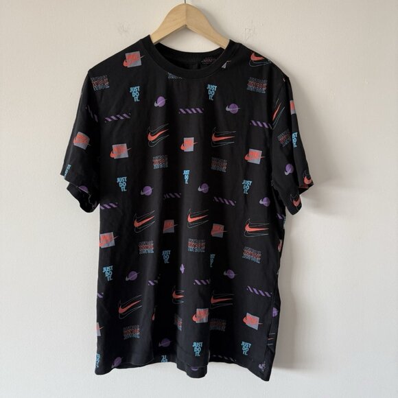 Nike Just Do It T-Shirt Size XL Black Athletic Sportswear Brand Logo Swoosh Mens - Picture 1 of 15